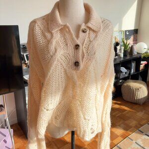 Acne Studios Korlie cable-knit polo sweater | brand new